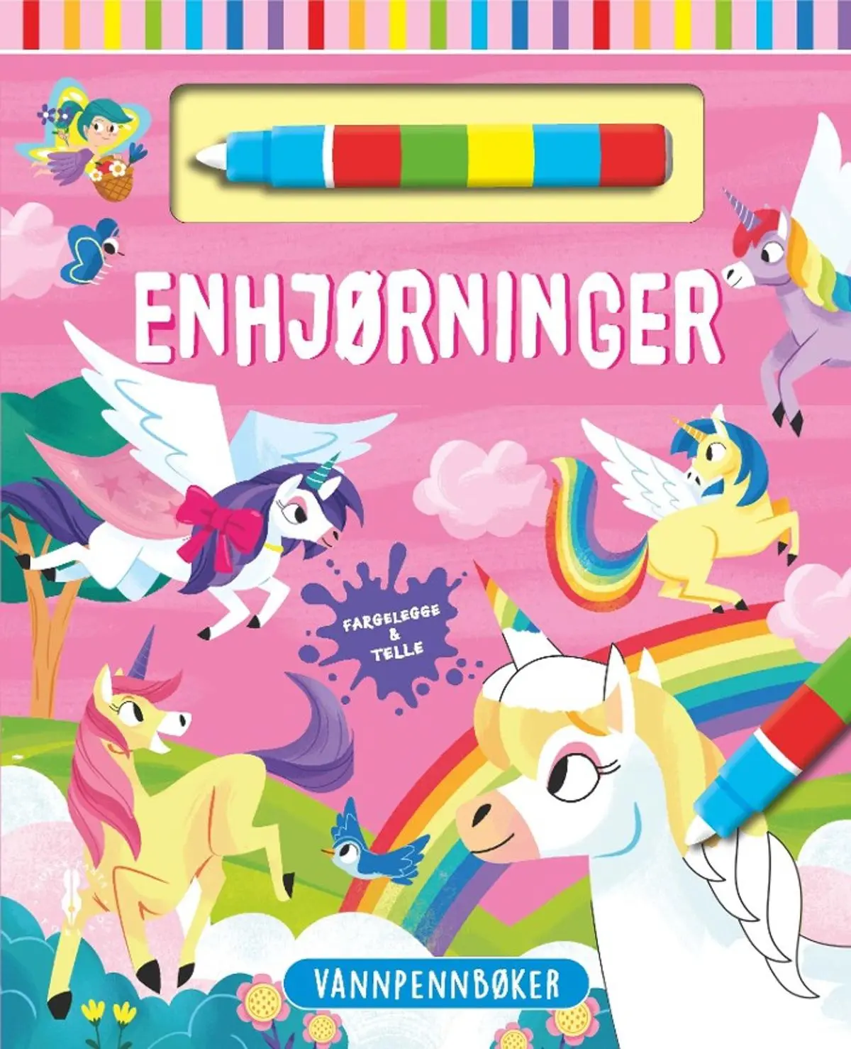 Enhjørninger: fargelegge & telle