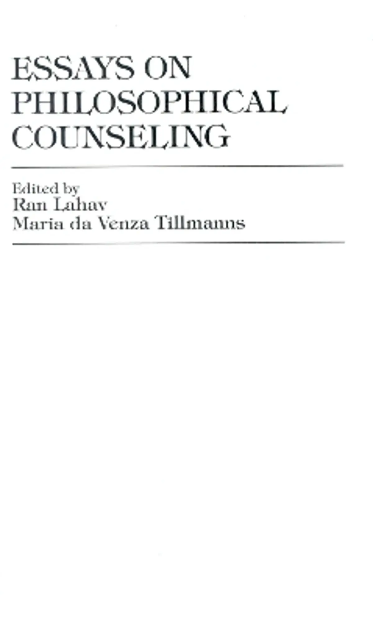 Essays on Philosophical Counseling
