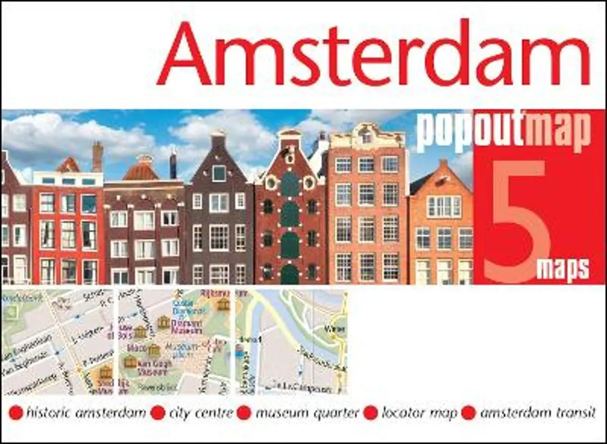 Amsterdam PopOut Map - pocket size, pop up map of Amsterdam city centre: Includes transport map