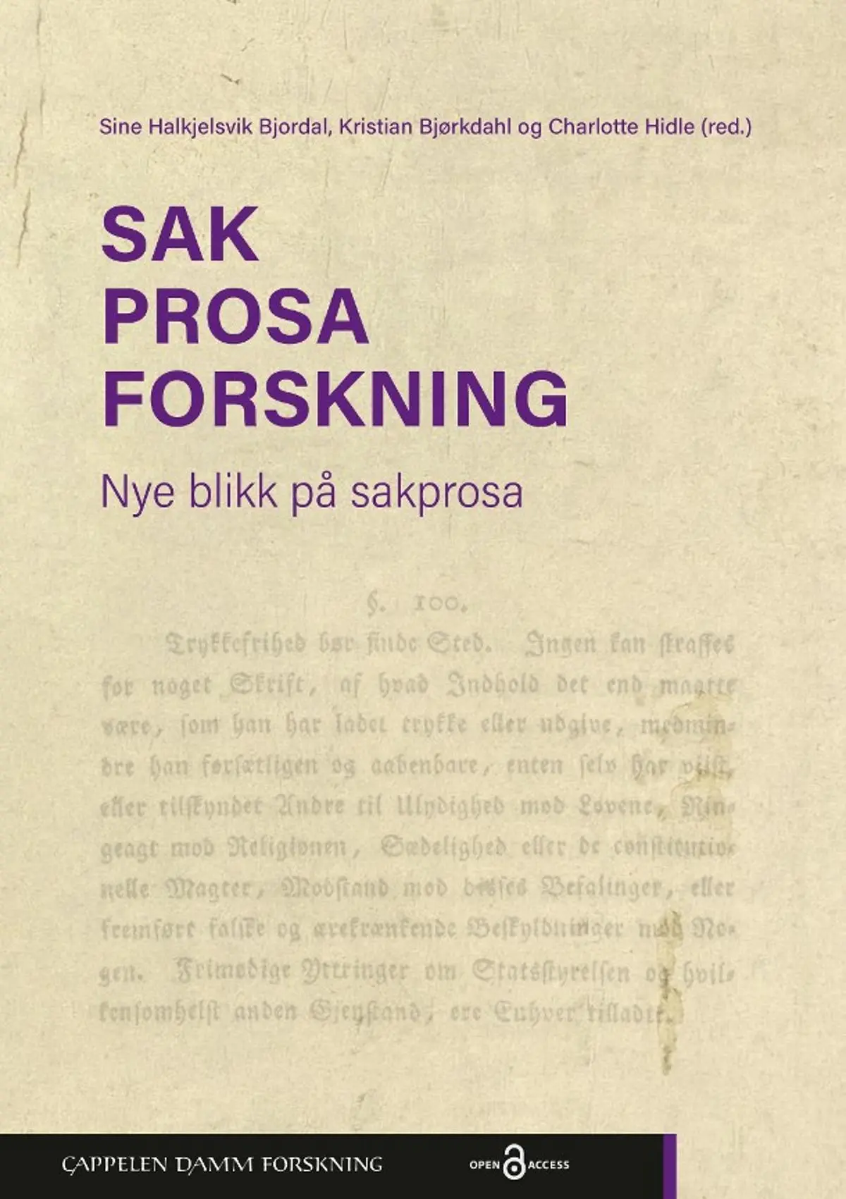 Sak. Prosa. Forskning: nye blikk på sakprosa