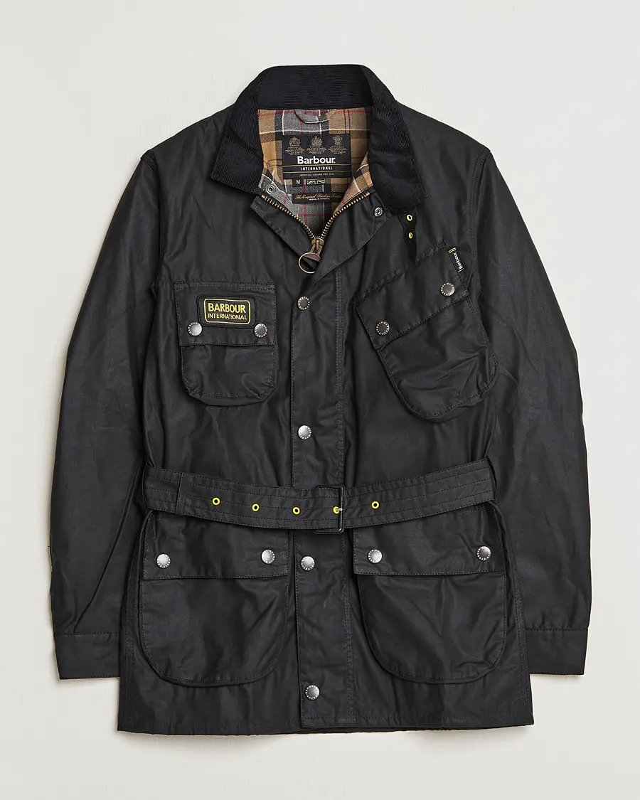 Barbour International Slim Wax Jacket Black