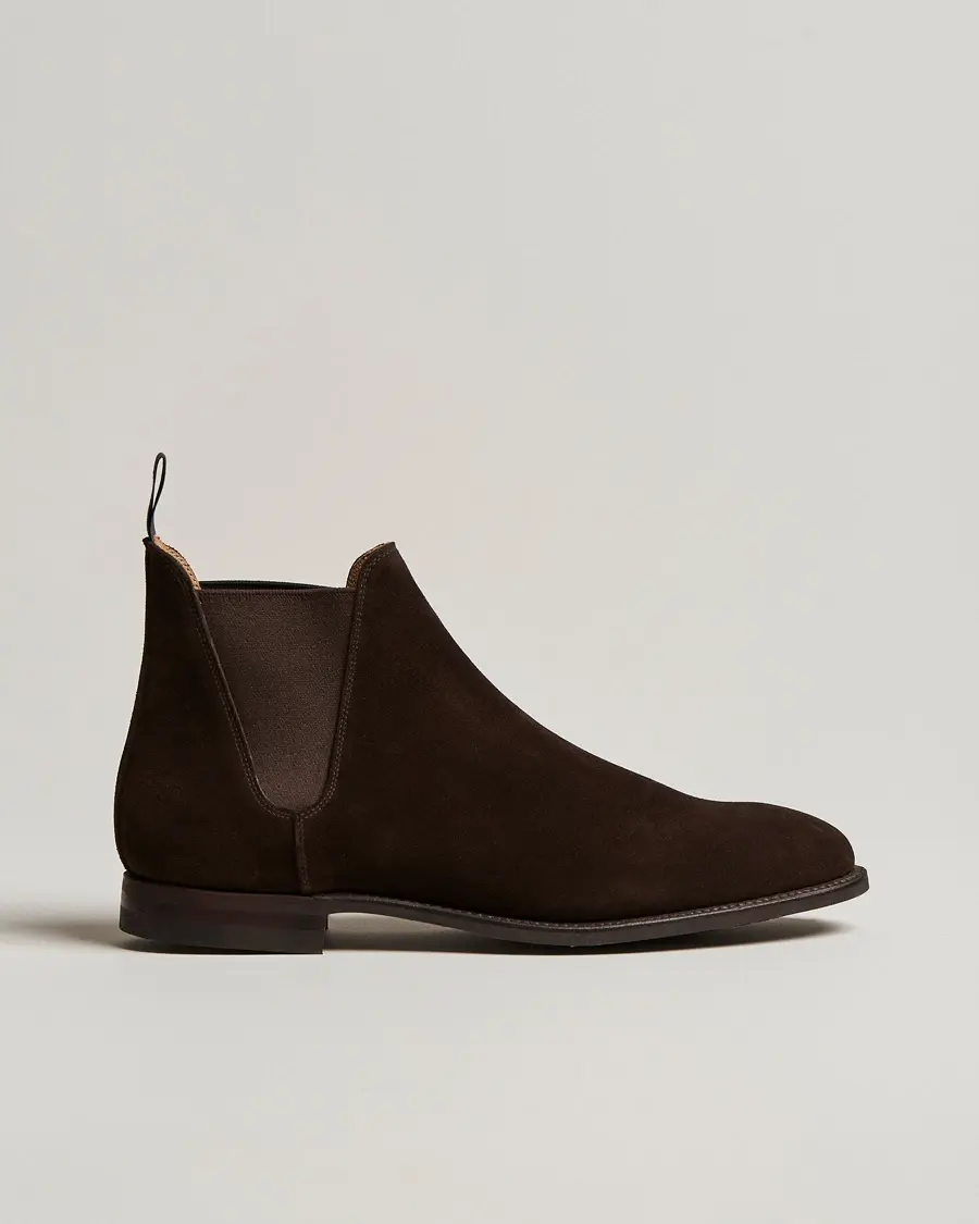 Crockett & Jones Chelsea 8 Boot Dark Brown Suede