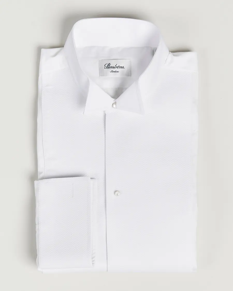 Stenströms Slimline Astoria Stand Up Collar Evening Shirt White