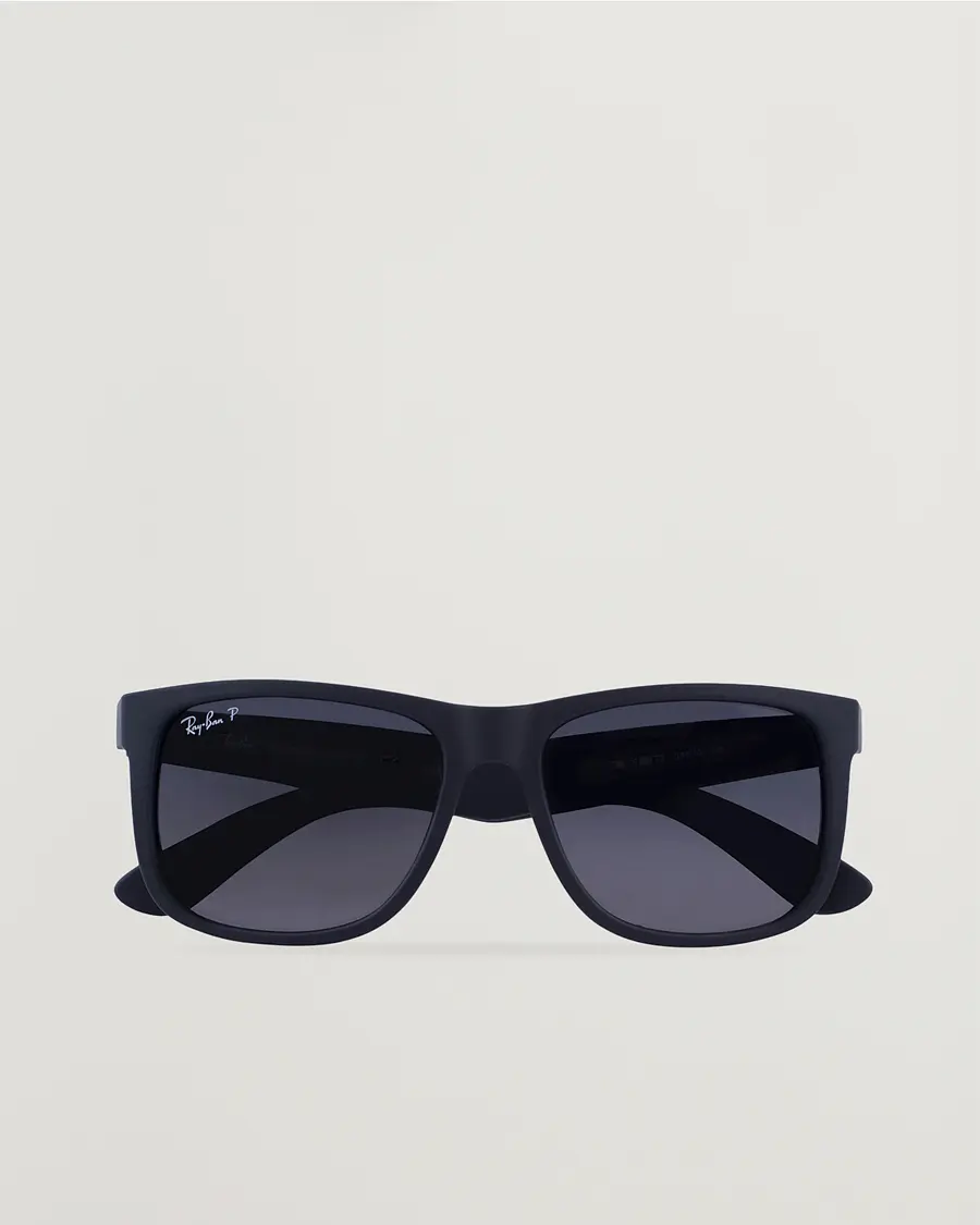 Ray-Ban 0RB4165 Justin Polarized Wayfarer Sunglasses Black/Grey