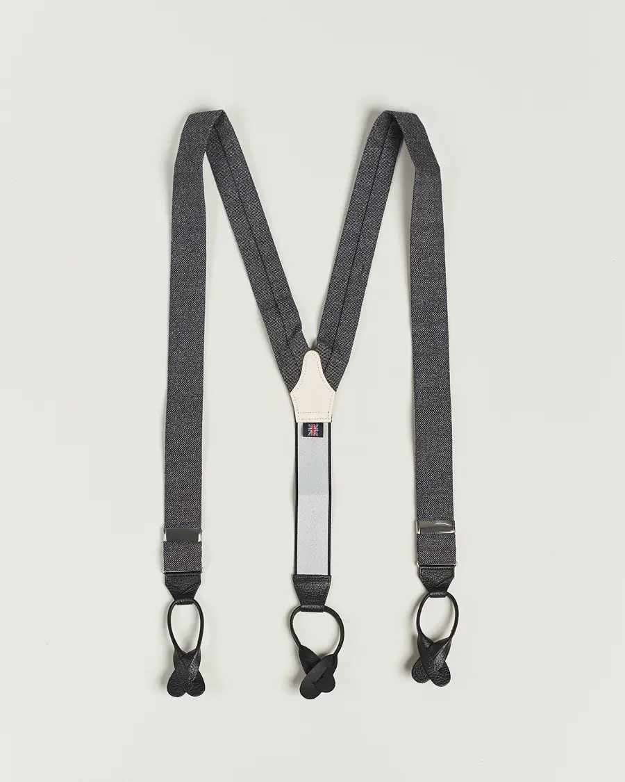 Albert Thurston Donegal Tweed Braces 40mm Dark Grey