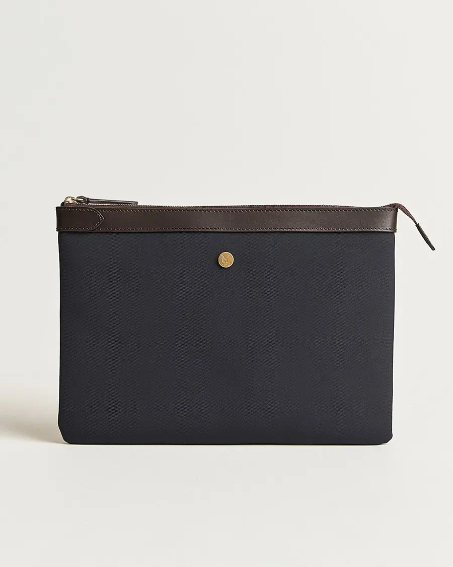 MismoM/S Nylon Pouch LargeNavy/Dark Brown