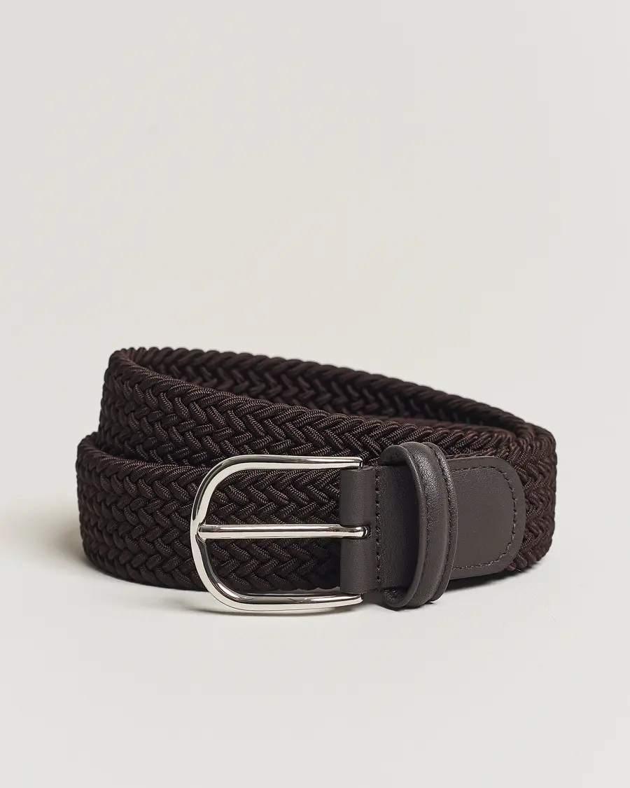 Anderson's Stretch Woven 3,5 cm Belt Brown