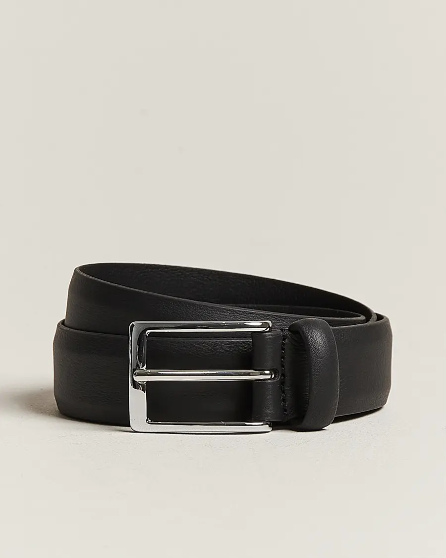 Anderson's Double Nappa Calf 3 cm Belt Black