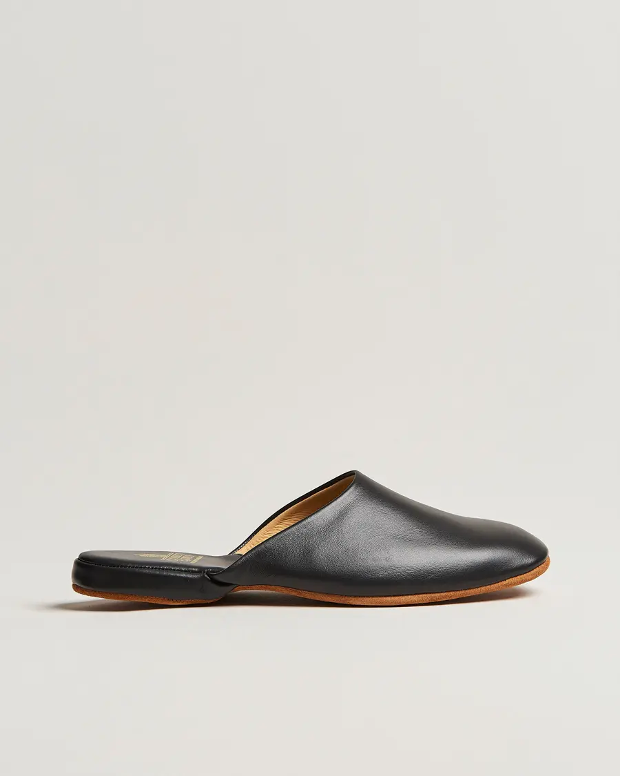 Crockett & Jones Mule Calf Home Slipper Black