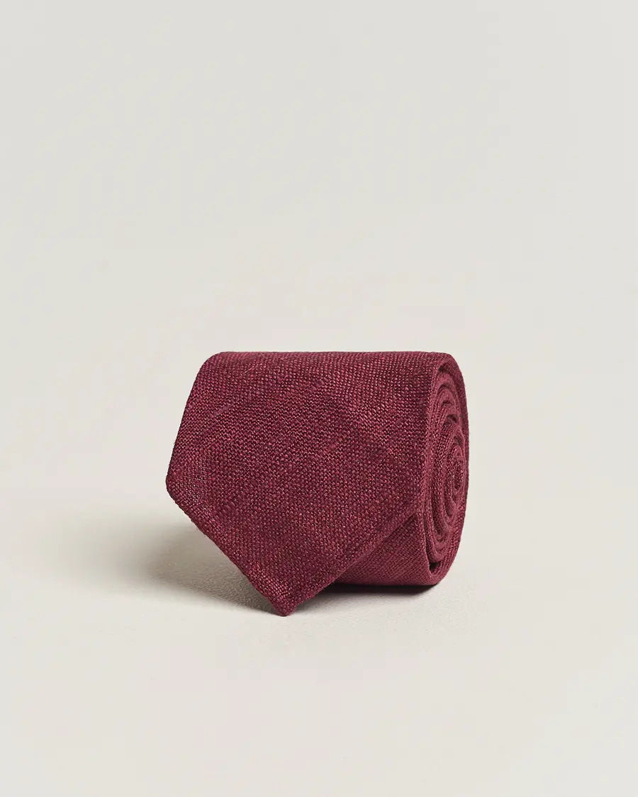 Drake'sSilk Tussah Handrolled TieWine
