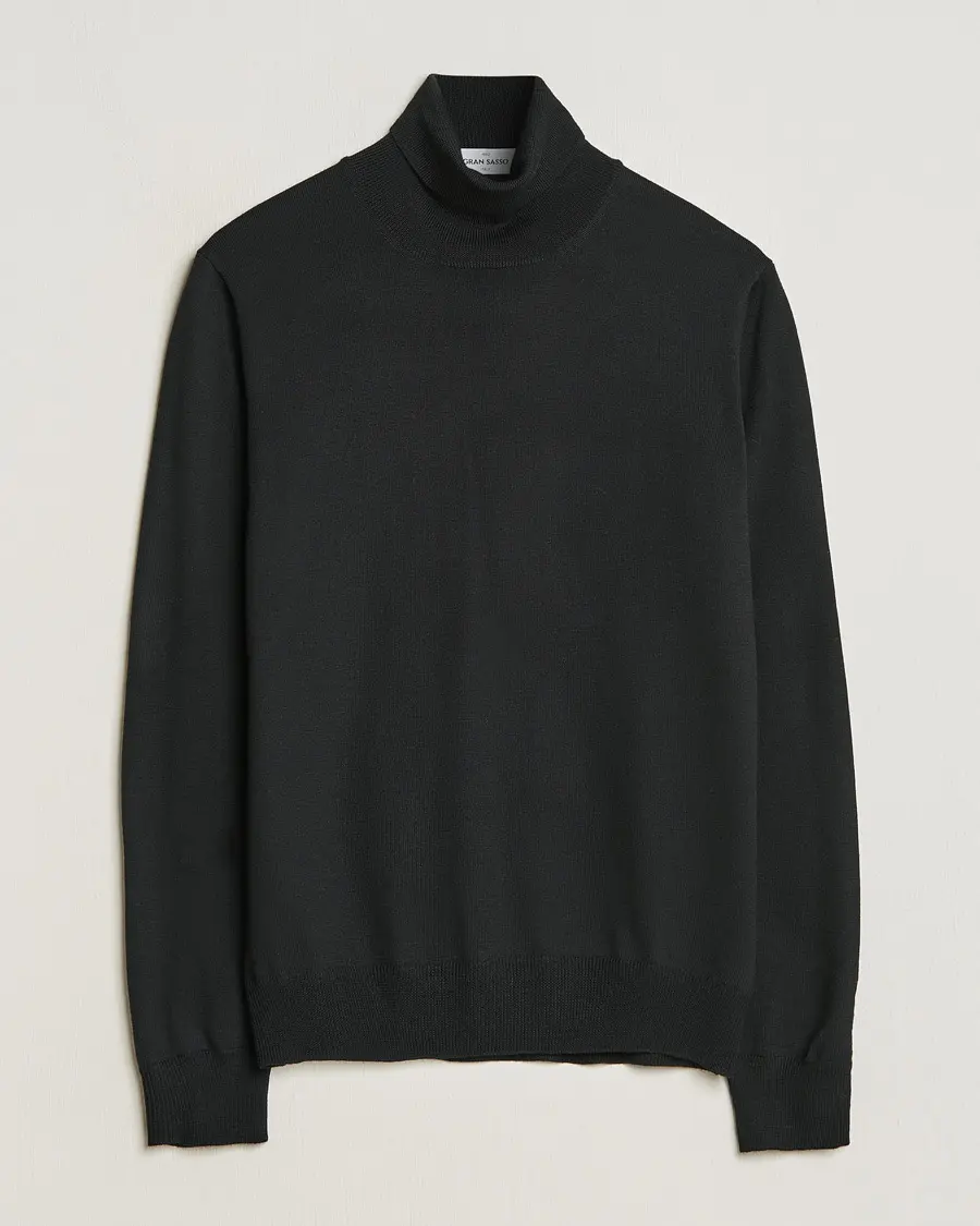 Gran Sasso Merino Fashion Fit Rollneck Black