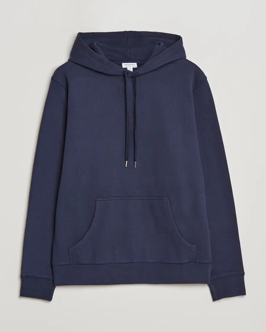 Sunspel Loopback Hoodie Navy