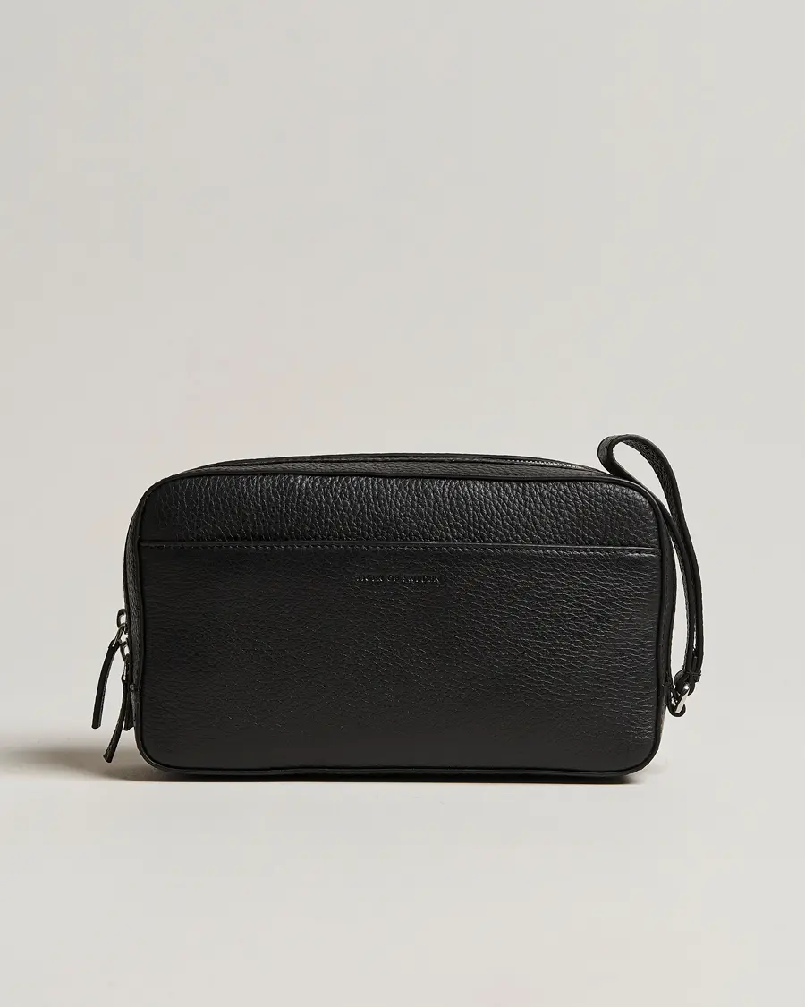 Tiger of Sweden Wes Grained Leather Toilet Bag Black