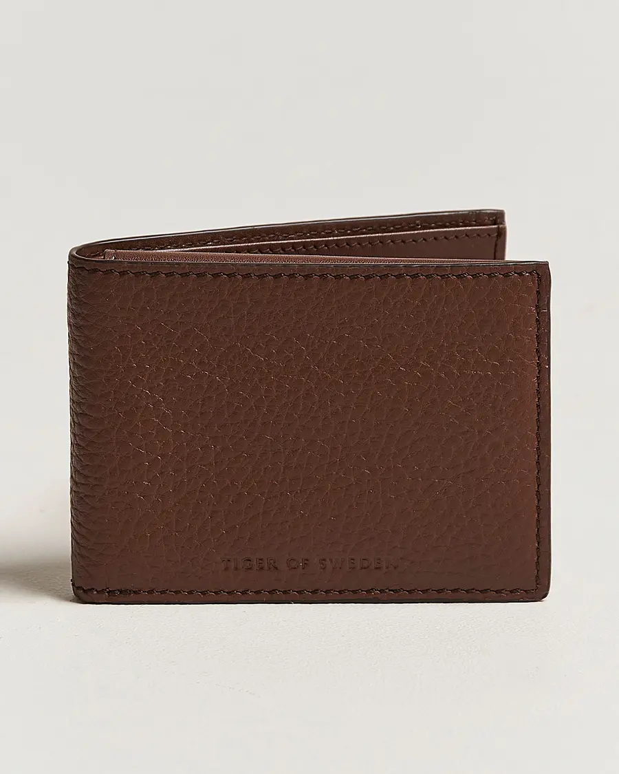 Tiger of Sweden Wrene Grained Leather Wallet Brown