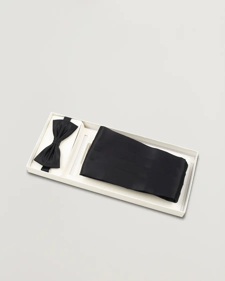 Amanda Christensen Silk Cummerbund Set Black  Black