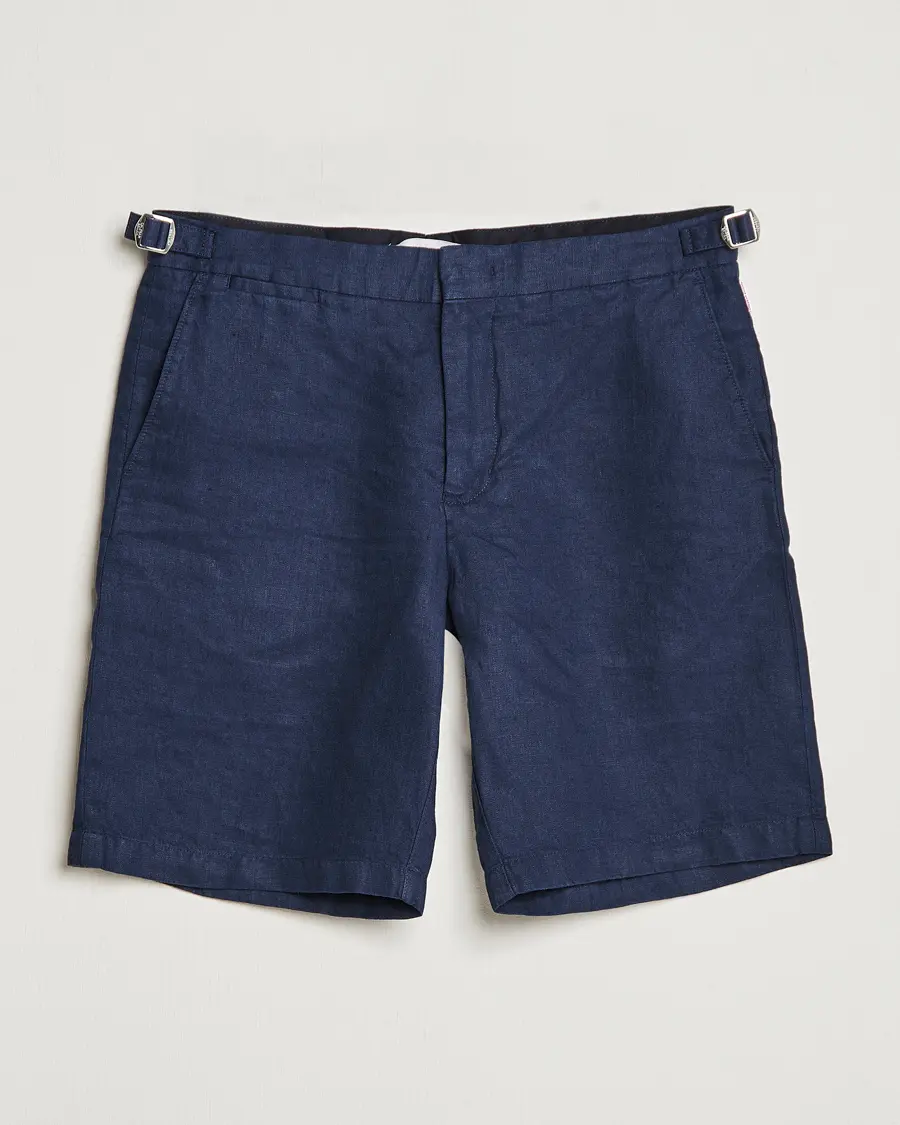 Orlebar Brown Norwich Linen Shorts Navy