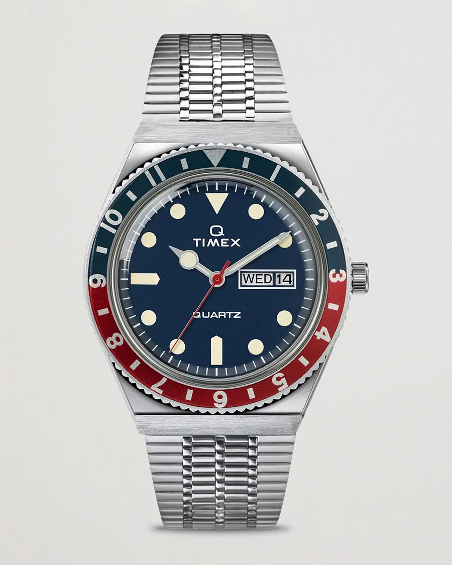 Timex Q Reissue 1979 Silver/Blue Dial