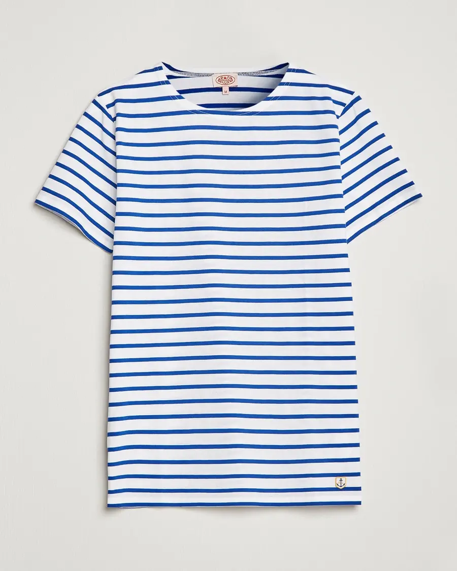 Armor-lux Hoëdic Boatneck Héritage Stripe T-shirt White/Blue