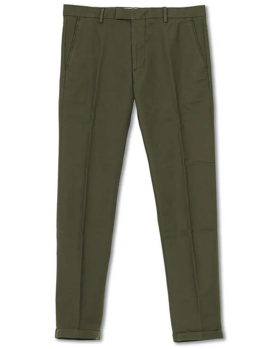 NN07 Scott Regular Fit Stretch Trousers Army Green