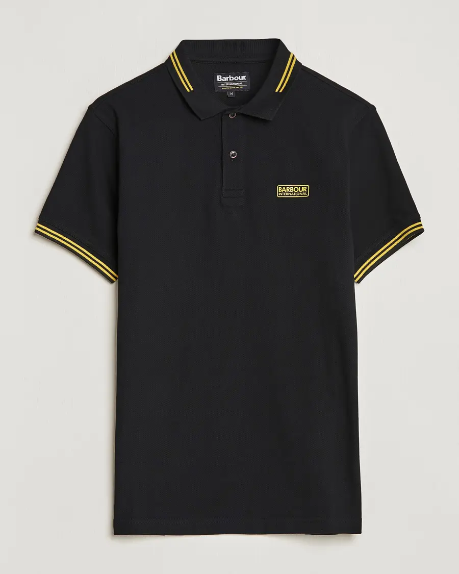 Barbour International Essential Tipped Polo Black