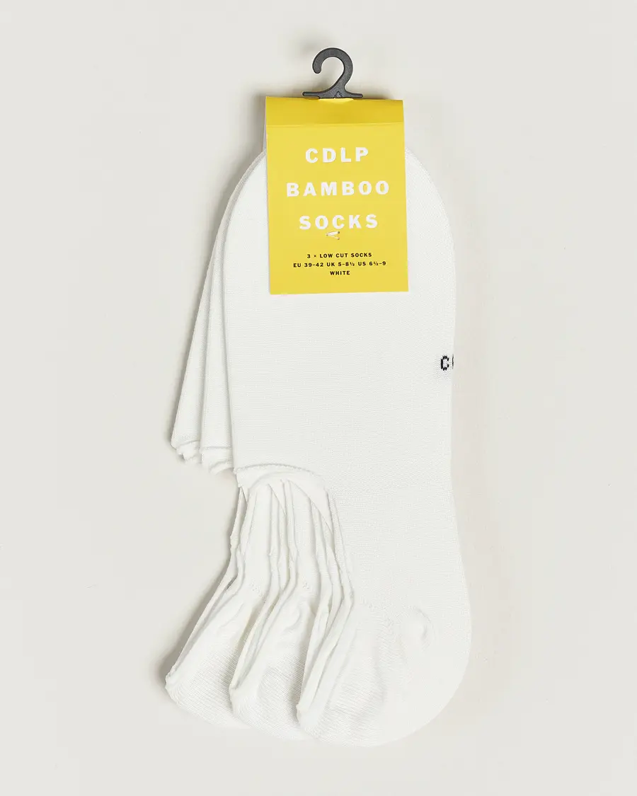 CDLP 3-Pack No Show Socks White