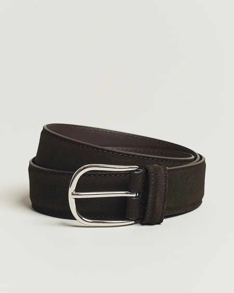 Anderson's Suede 3,5 cm Belt Dark Brown