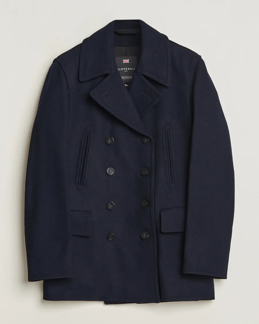 Gloverall Churchill Reefer Peacoat Navy