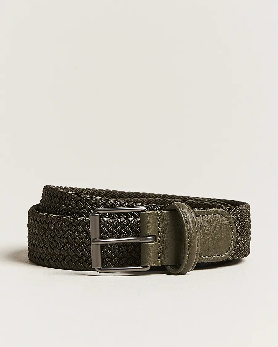 Anderson's Elastic Woven 3 cm Belt Military Green