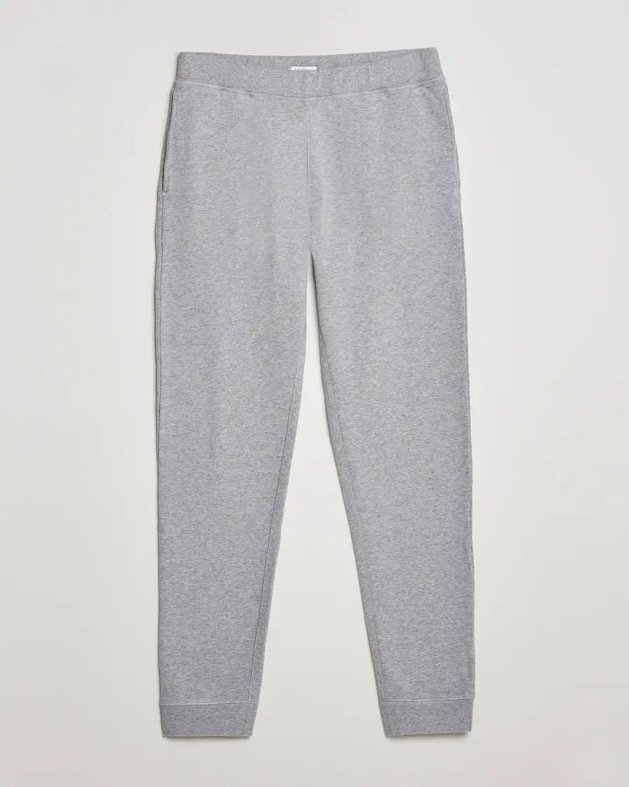 Sunspel Cotton Loopback Track Pants Grey Melange