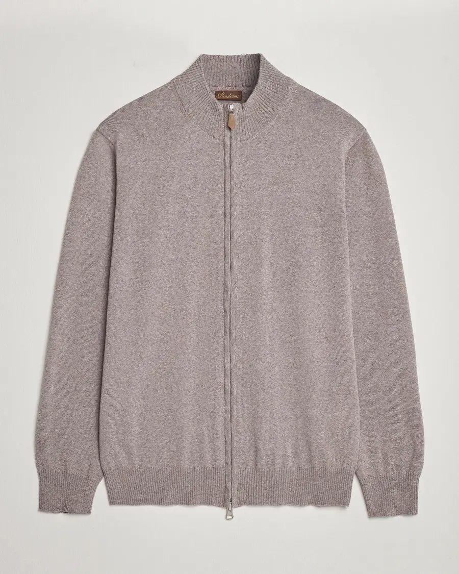 Stenströms Merino Wool Full Zip Mud Brown
