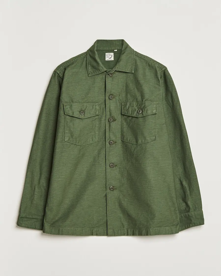 orSlow Cotton Sateen US Army Overshirt Green