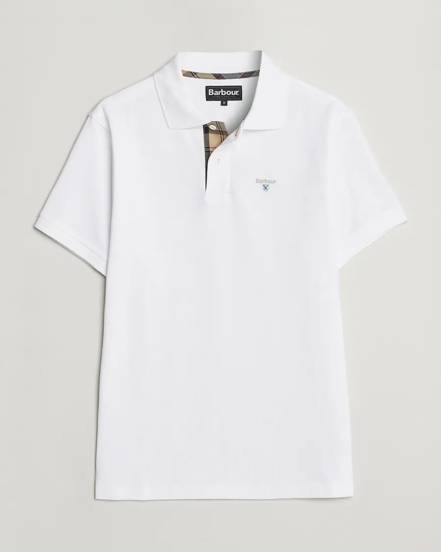 Barbour Lifestyle Tartan Pique Polo White
