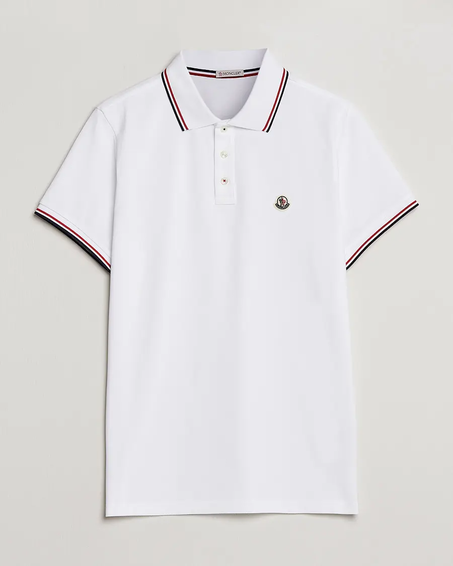 Moncler Contrast Rib Polo White