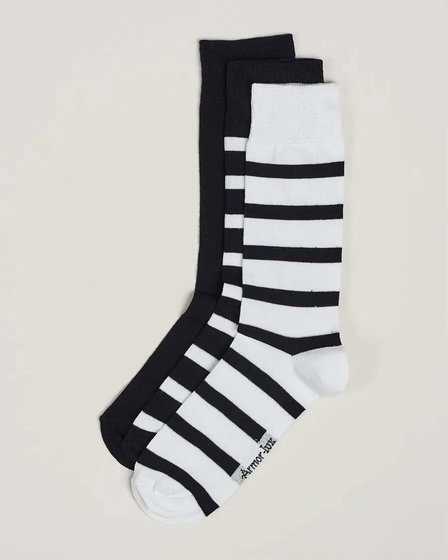 Armor-lux 3-Pack Loer Socks Navy/White