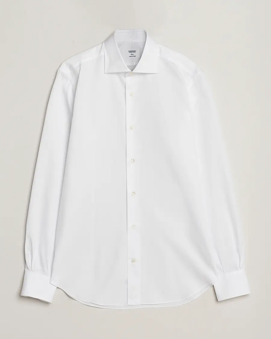 Mazzarelli Soft Cotton Cut Away Shirt White
