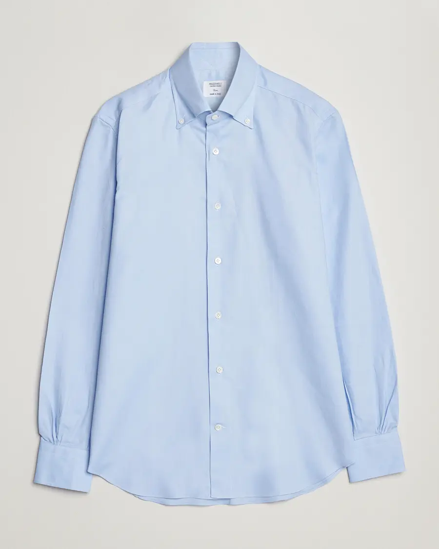 Mazzarelli Soft Oxford Button Down Shirt Light Blue