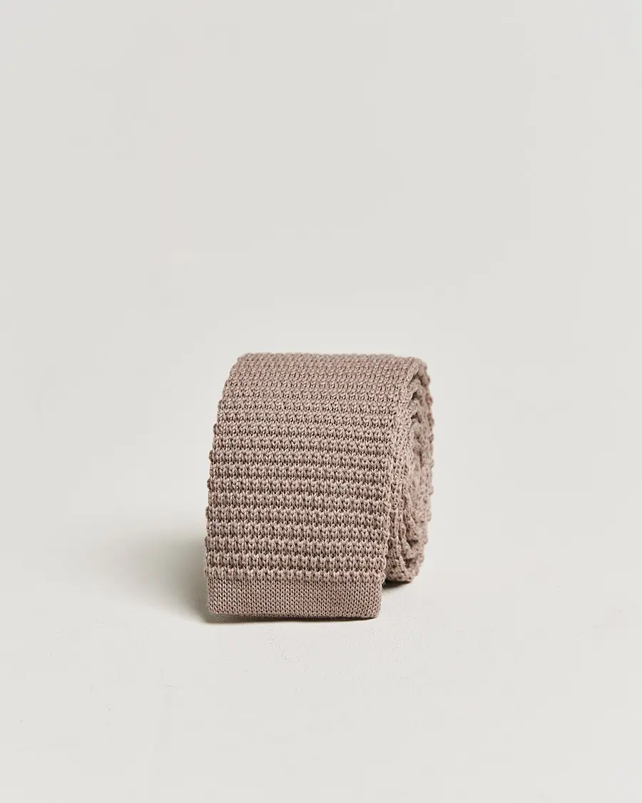 Amanda ChristensenWool Knitted 6cm TieBeige