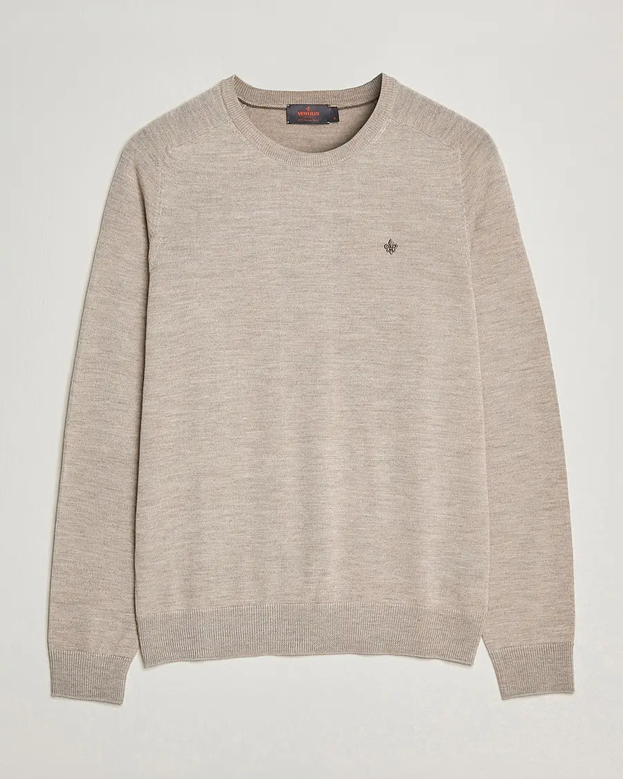 Morris Merino O-Neck Khaki Melange
