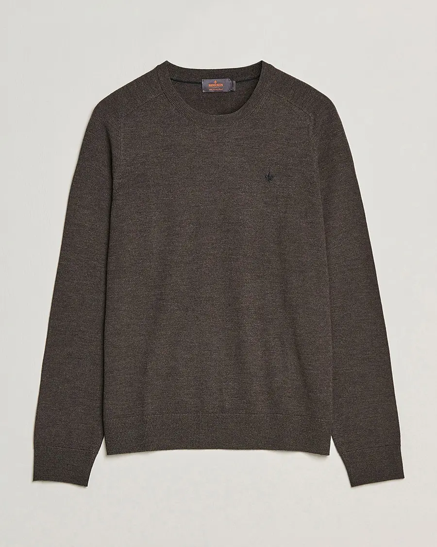 Morris Merino O-neck Brown Melange