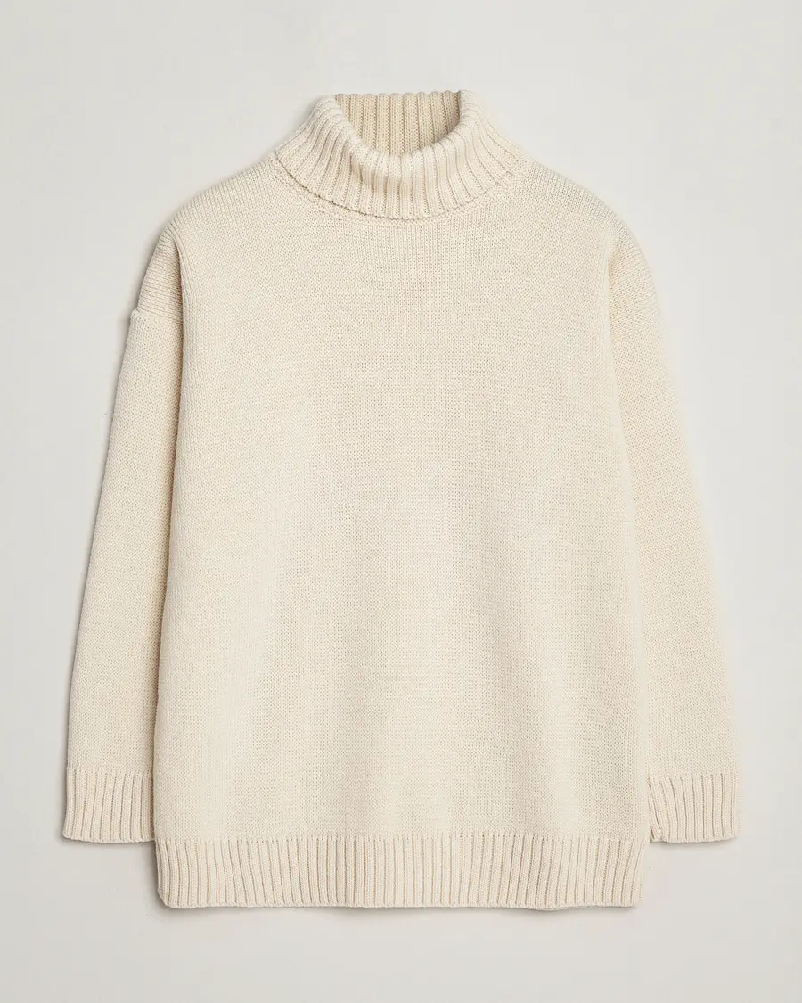 Gloverall Submariner Chunky Wool Rollneck Ecru