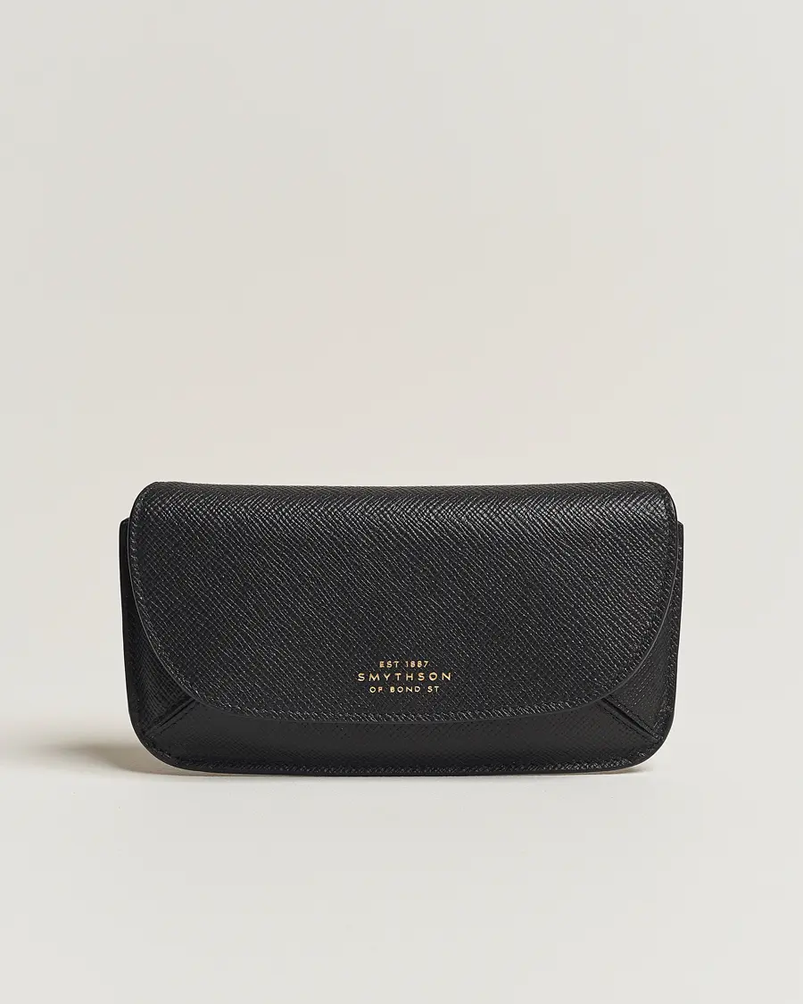Smythson Panama Hard Sunglasses Case Black