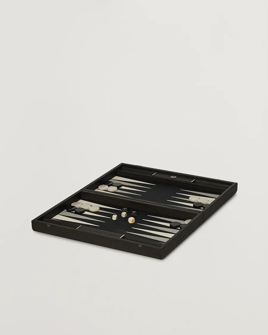 Manopoulos Classic Leatherette Backgammon Set Black