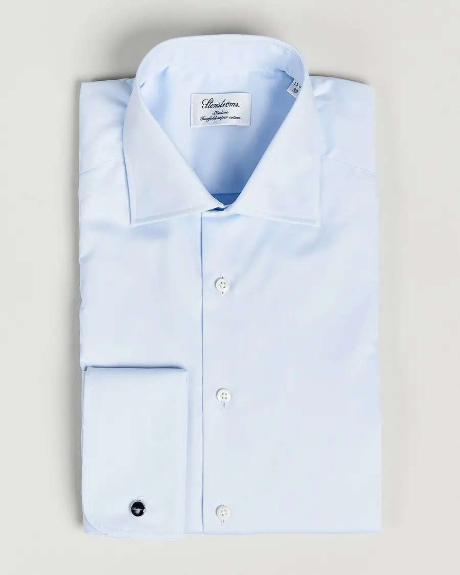 Stenströms Slimline Double Cuff Light Blue