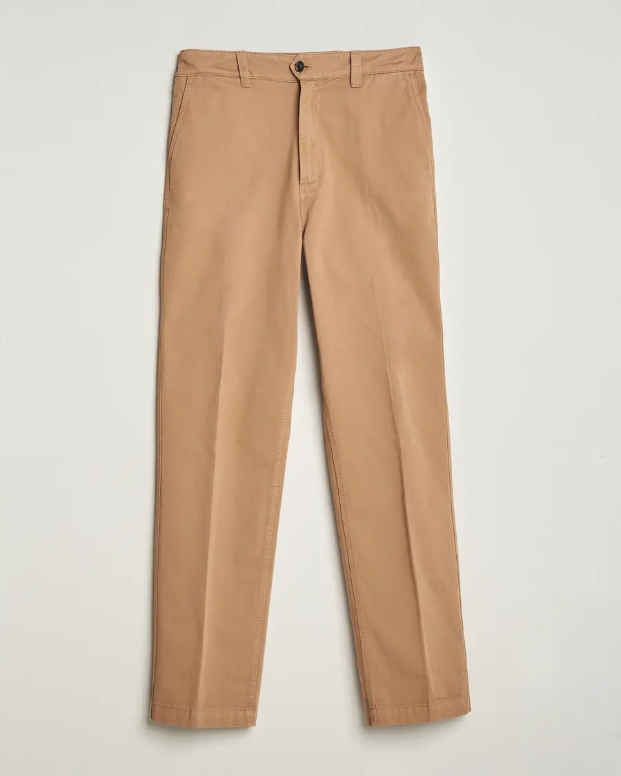 Drake's Flat Front Cotton Chino Brown