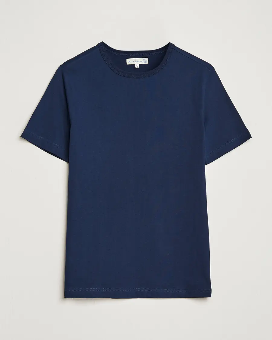 Merz b. Schwanen 1950s Classic Loopwheeled T-shirt Ink Blue