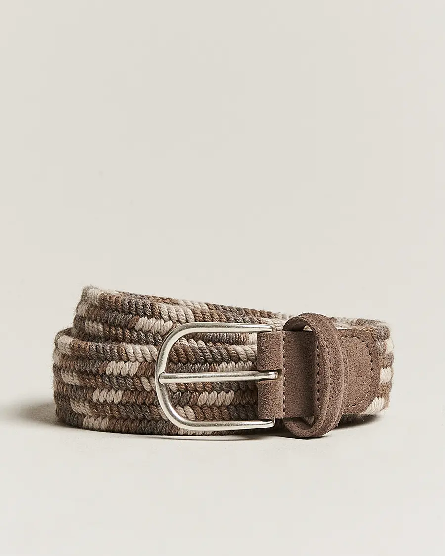 Anderson's Braided Wool Belt Multi Natural