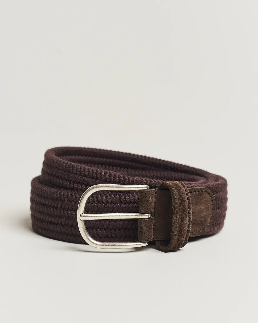 Anderson's Braided Wool Belt Brown