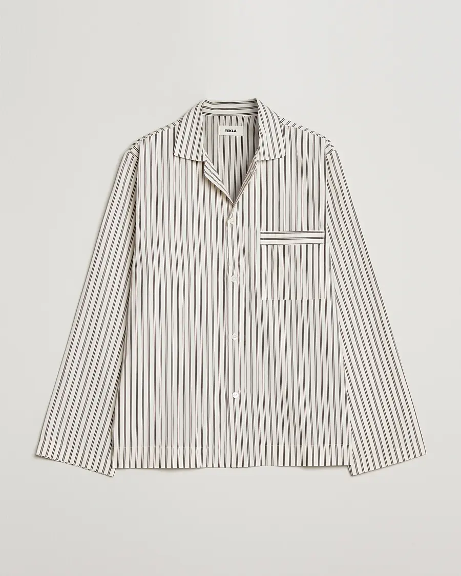 Tekla Poplin Pyjama Shirt Hopper Stripes