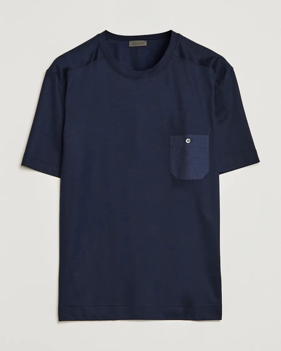 Zimmerli of Switzerland Cotton/Modal Crew Neck Loungwear T-Shirt Midnight