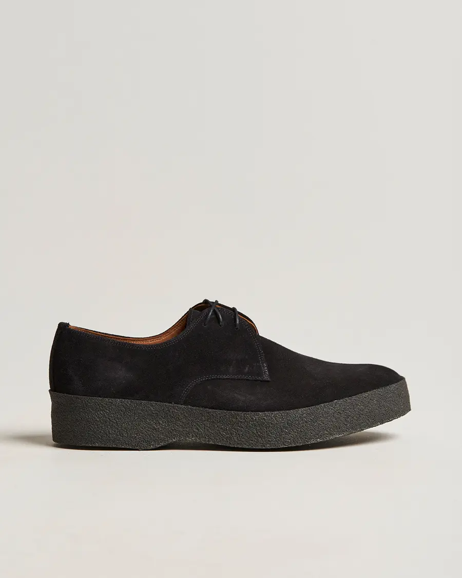 Sanders Gibson Lo Top Derby Black Suede